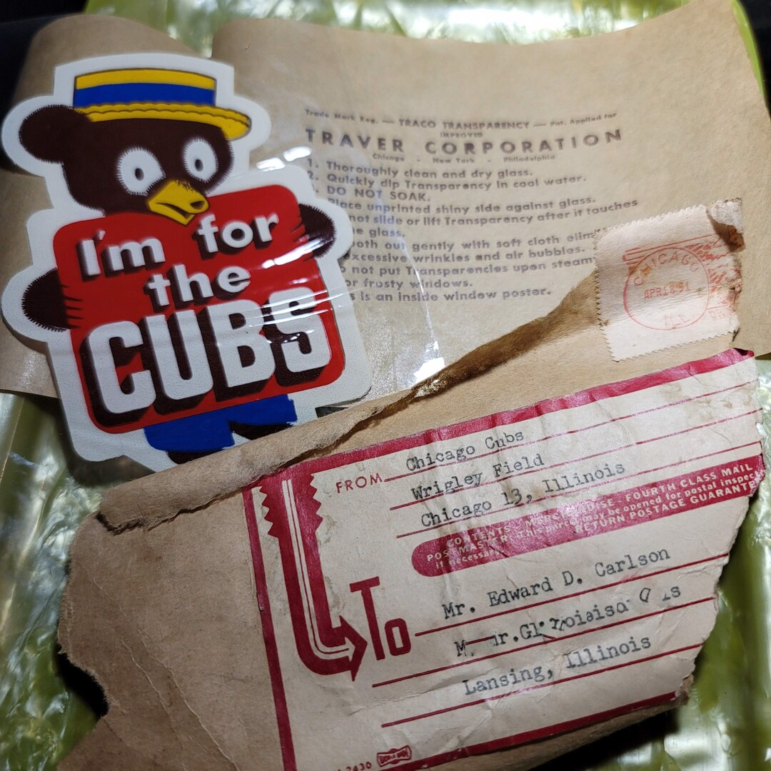 Vintage 1950s Chicago Cubs Window Decal - 