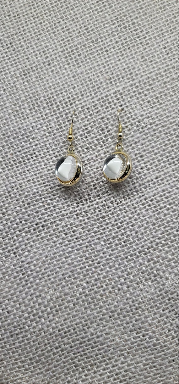 Clear Double-Sided Dome Earrings