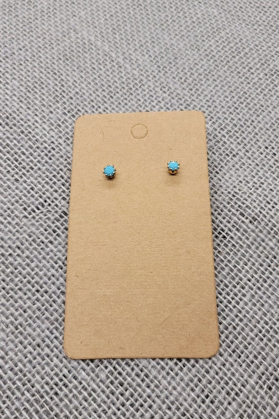 Turquoise and Gold Stud Earrings