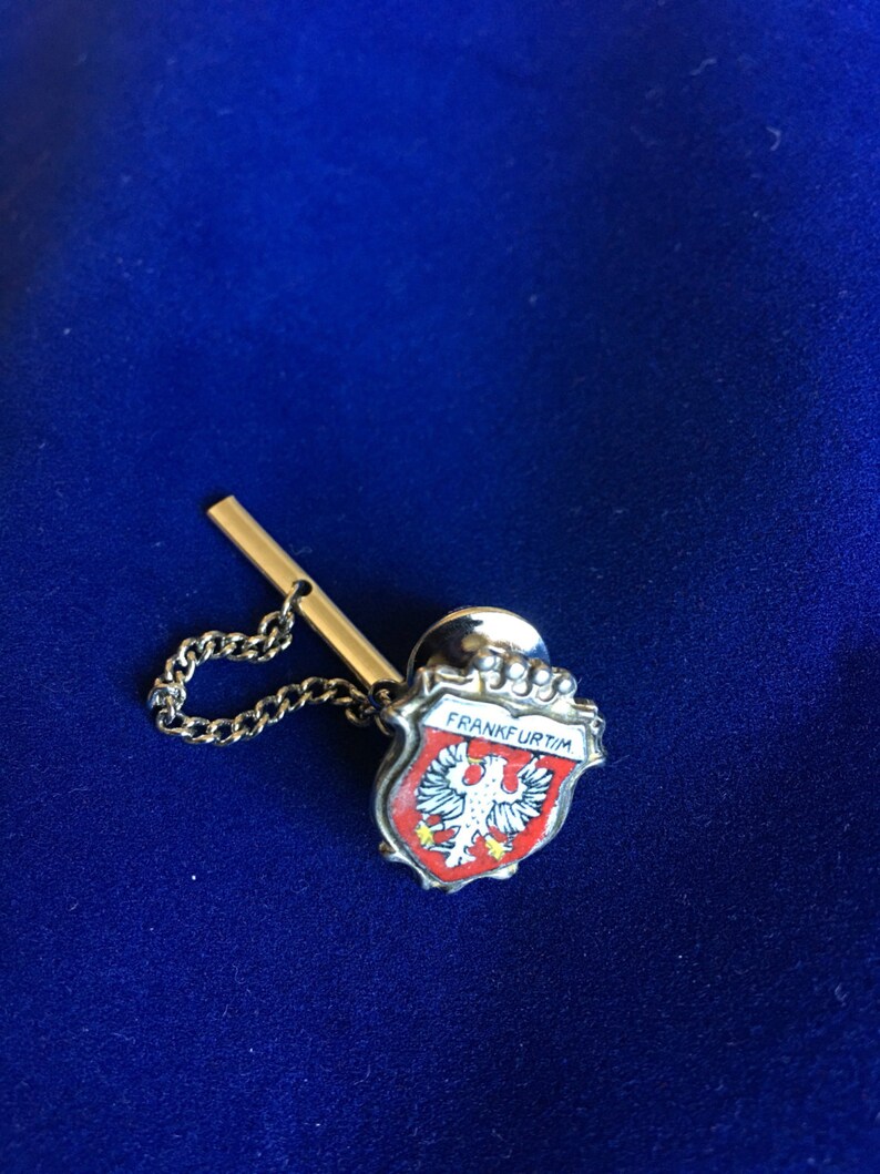 German Shield Tie tack enamel shield Frankfurtim Vintage Tie Tack