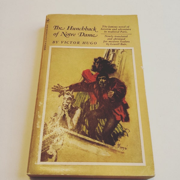 FREE SHIPPING - The Hunchback Of Notre Dame by Victor Hugo - vintage classic lit literature medieval Paris France French gypsy tragic hero