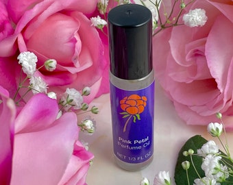 REAL ROSE PERFUME - Pink Petal - Flirty, Romantic, Feminine Roll On Perfume Oil - Delight Your Senses With True Rose Aromatherapy!