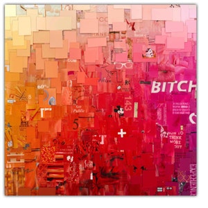 tempo come colore | arancio/rosa | Download immediato | 24 x 24