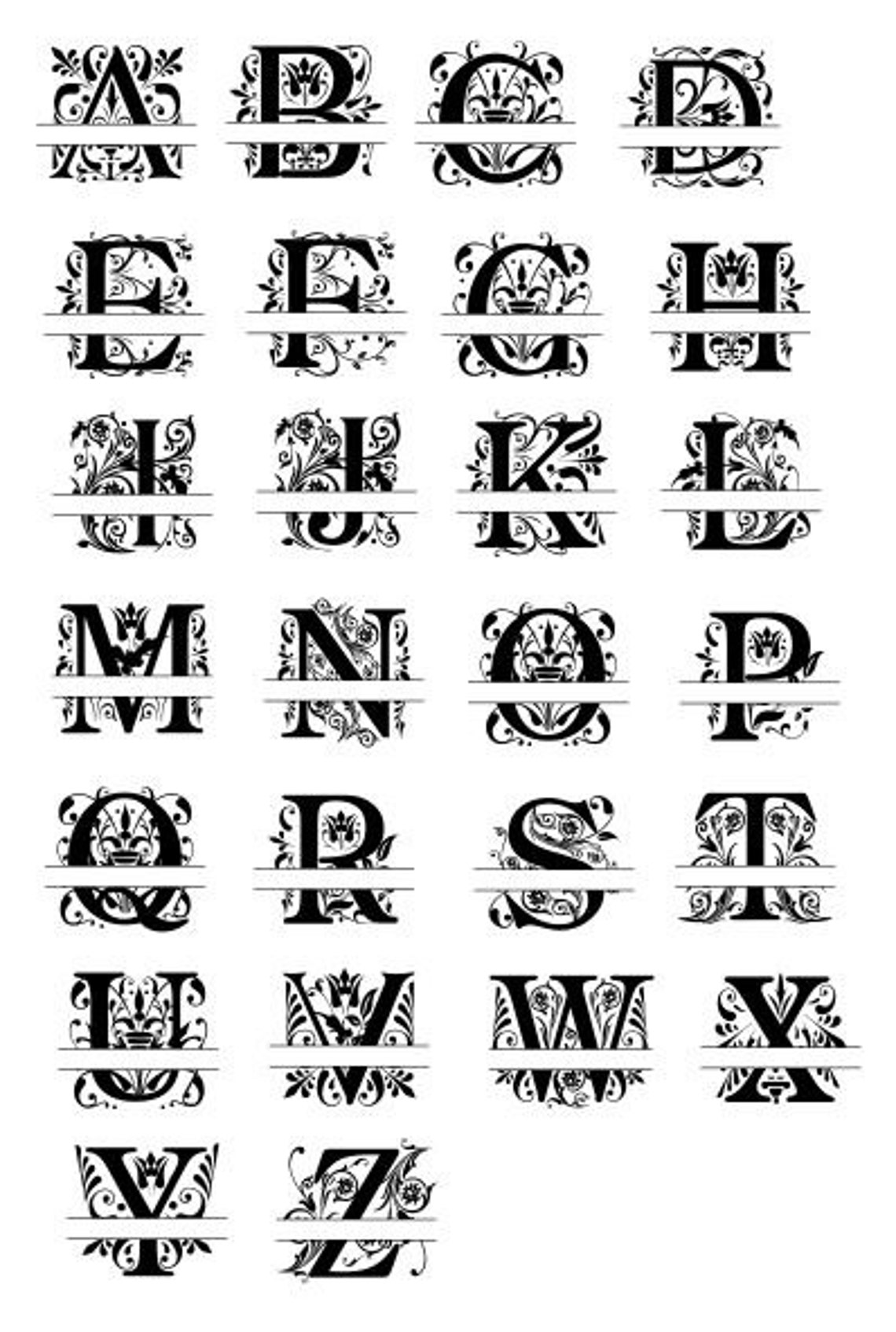 Wall Decal Monogram Wall Transfer Personalized Monogram Wall Etsy