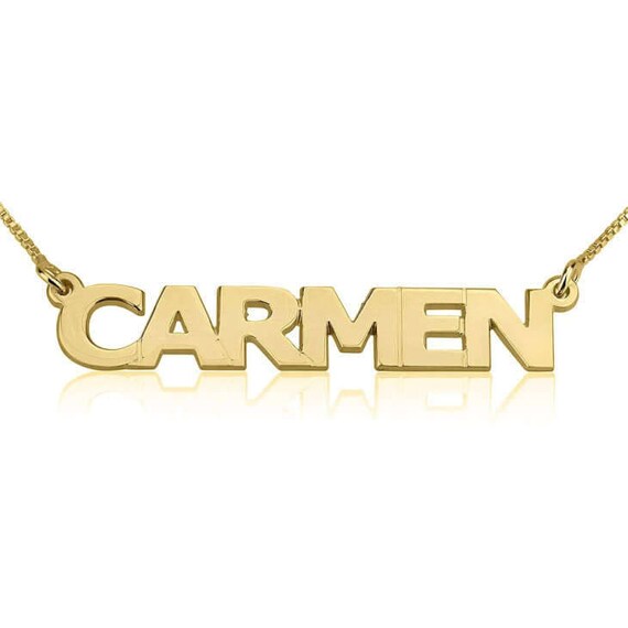 etsy name necklace 14k gold