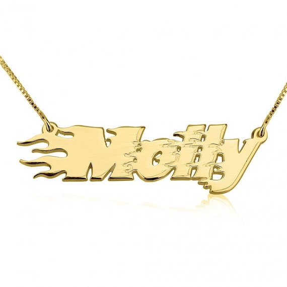 Personalized Custom 24K Gold Plated Vertical Capital Name Necklace Jewelry