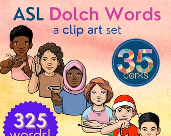 American Sign Language (ASL) educational clip art - sight words / Dolch words