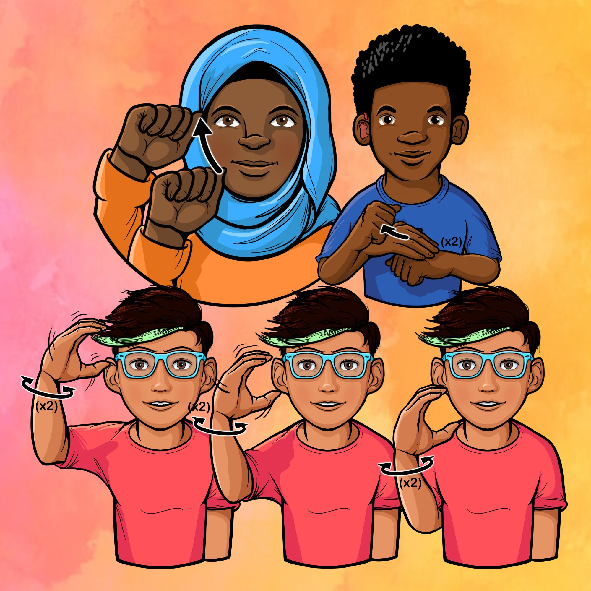 American Sign Language ASL Educational Clip Art Families - Etsy Canada