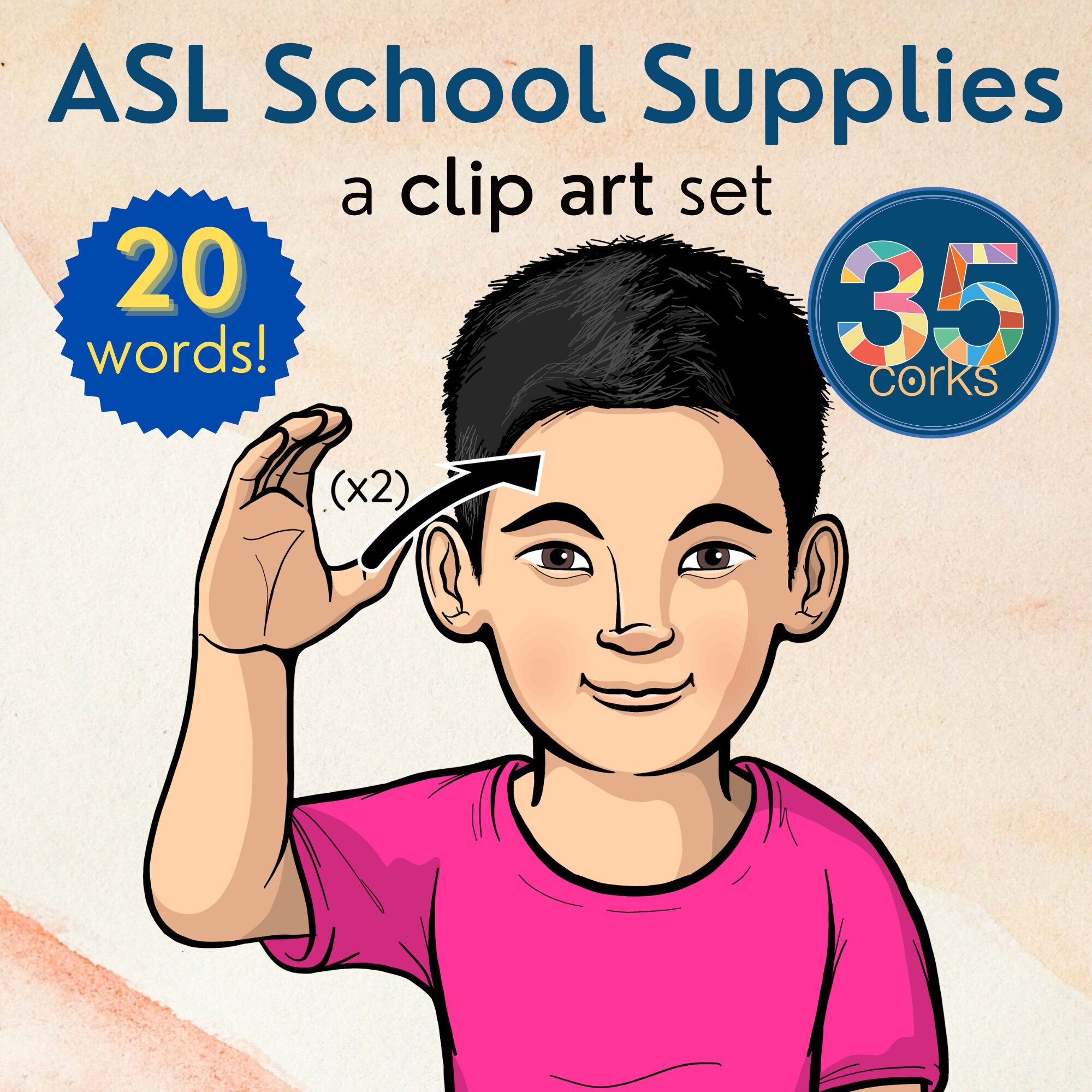 American Sign Language ASL Educational Clip Art School Supplies Etsy