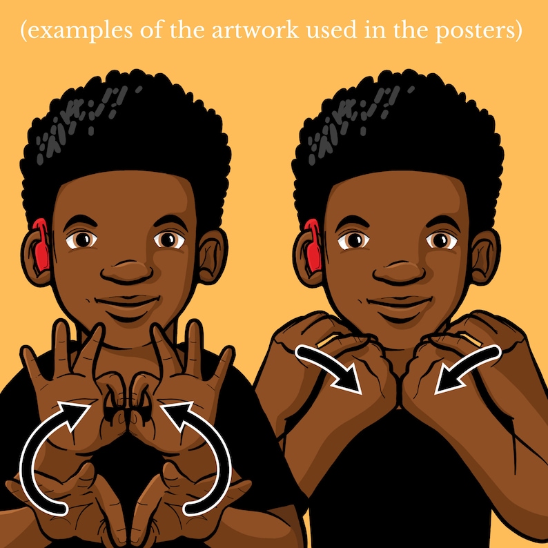 ASL American Sign Language Posters for Charity Black Lives Etsy