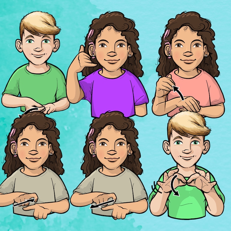 American Sign Language ASL Educational Clip Art Verbs - Etsy