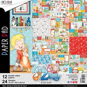 12x12 Ciao Bella&#39;s &quot;Zoe & Ziggy&quot; paper pack