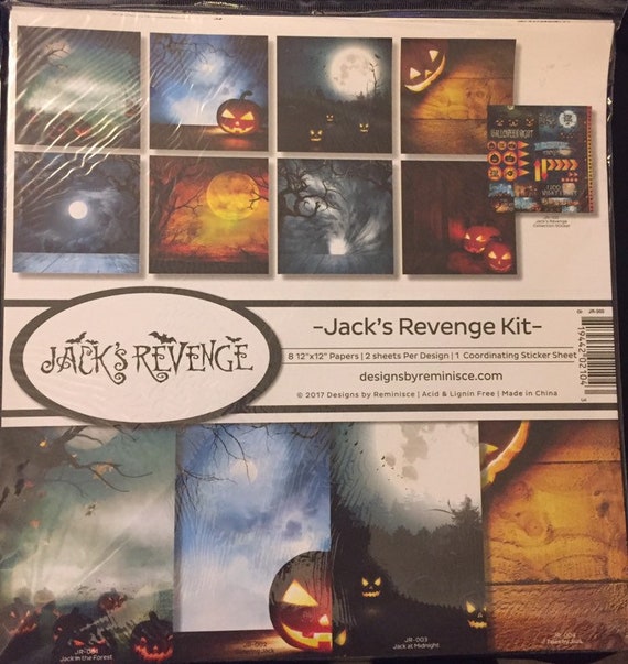 Reminisce Fright Night Scrapbook Paper Kit - 12x12 Inch Halloween Collection With 8 Papers & Stickers - View #13