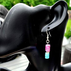 Sunset on the beach colored sea shell earrings.
