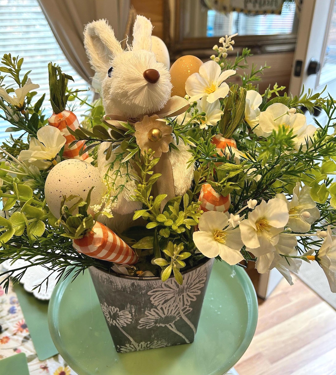 Waterfall Rabbit Arrangement Little Miss Rabbit Arrangement/decor/spring/summer/table Decor - Etsy