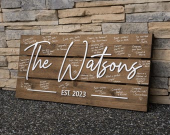 Guest Book Alternative - Custom Wedding Guest Book Decor - Layered Wood Wedding Sign - New Home gift
