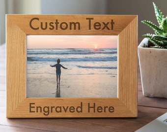Personalized Frame, Custom Engraved Wood Picture Frame, Gift For Family, Wedding Frame, Newlywed Gift, 4x6, 5x7
