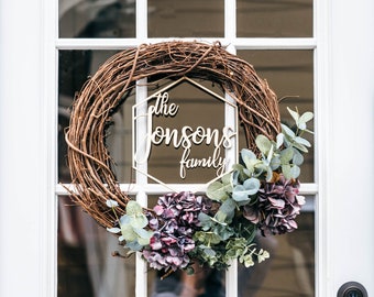 Last Name Sign - Family Wood Sign - Door Hanger - Fall Door Decor - Family Wood Sign - Christmas Decor