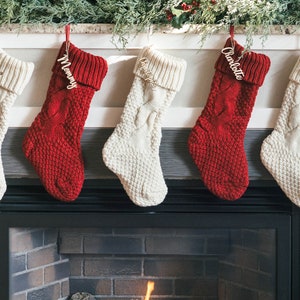 Personalized Christmas Stocking Tags Christmas Gift Tag Knit ...