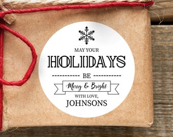 Christmas Stickers - Personalized Gift label - Merry Christmas - Holiday Decals #GS03