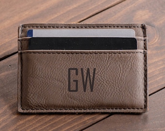 Personalized Money Clip - Groomsman Gift - Gift for Man, Custom Leather Money Clip Wallet - Custom Engraved - Boyfriend Gift #4064