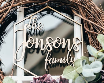 Last Name Sign - Family Wood Sign - Door Hanger - Fall Door Decor - Family Wood Sign - Christmas Decor