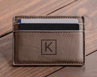 Personalized Money Clip - Groomsman Gift - Gift for Man, Custom Leather Money Clip Wallet - Custom Engraved - Boyfriend Gift #4059
