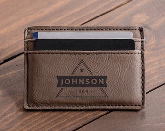 Personalized Money Clip - Groomsman Gift - Gift for Man, Custom Leather Money Clip Wallet - Custom Engraved - Boyfriend Gift #4104