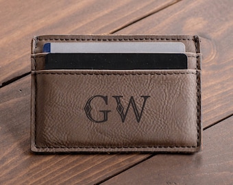 Personalized Money Clip - Groomsman Gift - Gift for Man, Custom Leather Money Clip Wallet - Custom Engraved - Boyfriend Gift #4065
