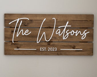 Custom Wood Sign - Personalized Family Name Sign - Wedding Gift - Last Name Pallet Sign - Home Wall Decor - Anniversary Gift
