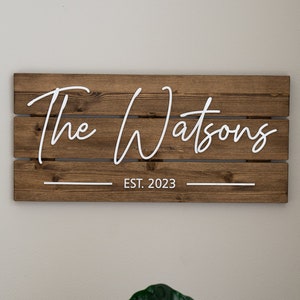 Custom Wood Sign - Personalized Family Name Sign - Wedding Gift - Last Name Pallet Sign - Home Wall Decor - Anniversary Gift