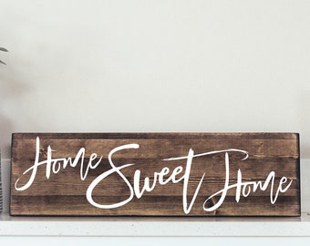 Home Sweet Home Wooden Sign - Housewarming Gift - House Sign - Wedding Gift, New Home Gift, Realtor Gift HS07