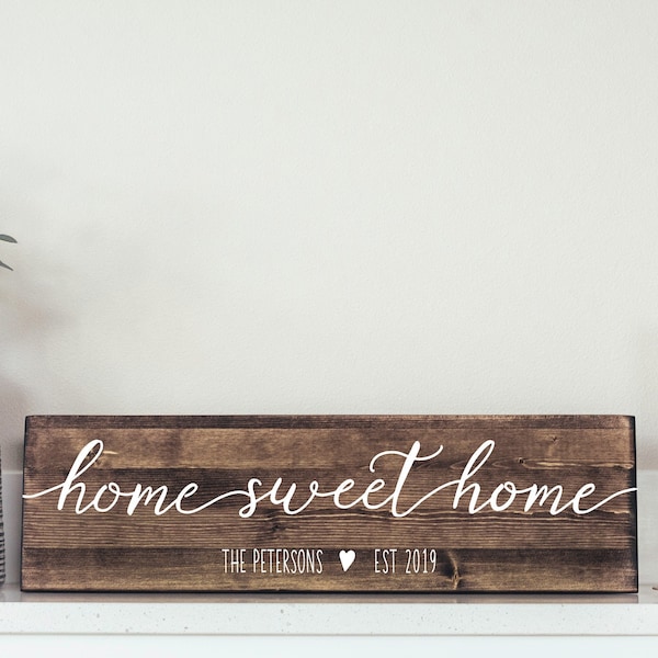 Home Sweet Home Wooden Sign - Housewarming Gift - House Sign - Wedding Gift, New Home Gift, Realtor Gift HS05