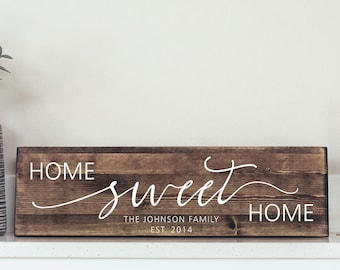 Home Sweet Home Wooden Sign - Housewarming Gift - House Sign - Wedding Gift, New Home Gift, Realtor Gift HS01