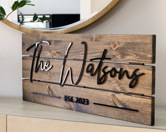 Personalized Family Name Sign - Wedding Gift - Last Name Pallet Sign - Home Wall Decor - Anniversary Gift