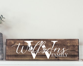 Family Name Sign - Personalized Wooden Sign - Housewarming Gift - Last Name Sign - Wedding Gift - New Home Gift - Realtor gift HS03