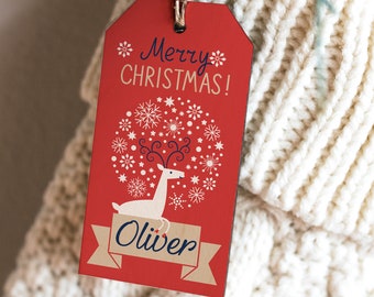 Personalized Christmas Stocking Tags, Christmas gift tag, Christmas labels, Present tags, Name Ornament tags, Customized wooden labels