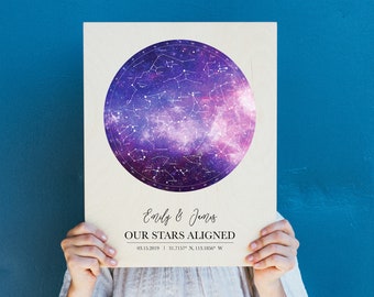 Personalized Constellation Map - Star Map -  Our Stars Aligned - ST06