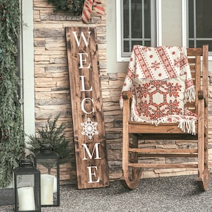 Fall Welcome Sign Thanksgiving Porch Decor Christmas Welcome Sign Winter Porch Decor Autumn Halloween Farmhouse Style Pumpkin image 3