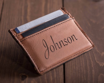 Personalized Money Clip - Groomsman Gift - Gift for Man, Custom Leather Money Clip Wallet - Custom Engraved - Boyfriend Gift #4107