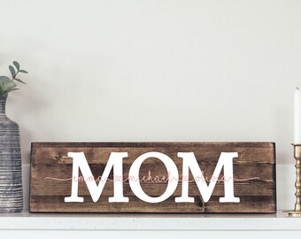 Christmas Gift For Mom - Personalized Wooden Sign - Mothers Day Gift - We Love You Mom Sign - I Love You - Sign For Home - HS11