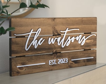 Personalized Family Name Sign - Wedding Gift - Last Name Pallet Sign - Home Wall Decor - Anniversary Gift