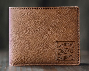 Personalized Men's Wallet, Custom Engraved Leather Wallet - Groomsmen gift, Engraved Leather Wallet, Unique Mens Gift, Monogram, Name #4102