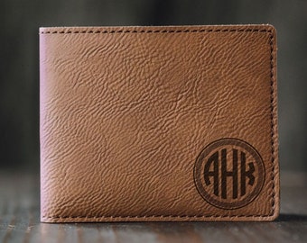 Personalized Men's Wallet, Custom Engraved Leather Wallet - Groomsmen gift, Engraved Leather Wallet, Unique Mens Gift, Monogram, Name #4105