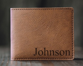 Personalized Men's Wallet, Custom Engraved Leather Wallet - Groomsmen gift, Engraved Leather Wallet, Unique Mens Gift, Monogram, Name #4107