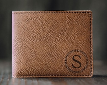 Personalized Men's Wallet, Custom Engraved Leather Wallet - Groomsmen gift, Engraved Leather Wallet, Unique Mens Gift, Monogram, Name #4110