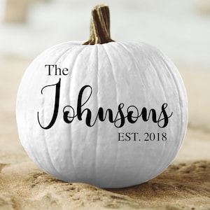 Personalized Pumpkin Vinyl Decal, Monogram and Name , Pumpkin Decor, Custom Text - Halloween Fall Porch Decor Curb Appeal Pumpkin - #FD13