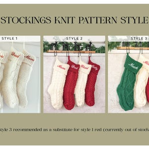 Personalized Christmas Stockings - Embroidered Stocking - Christmas gift - Custom Name Stocking - Red - Cream image 2