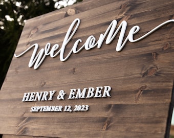 Wedding Welcome Sign - Personalized Wedding Welcome Sign - Wood 3D Sign - Welcome To Our Wedding - Wedding Decor #3DWS01