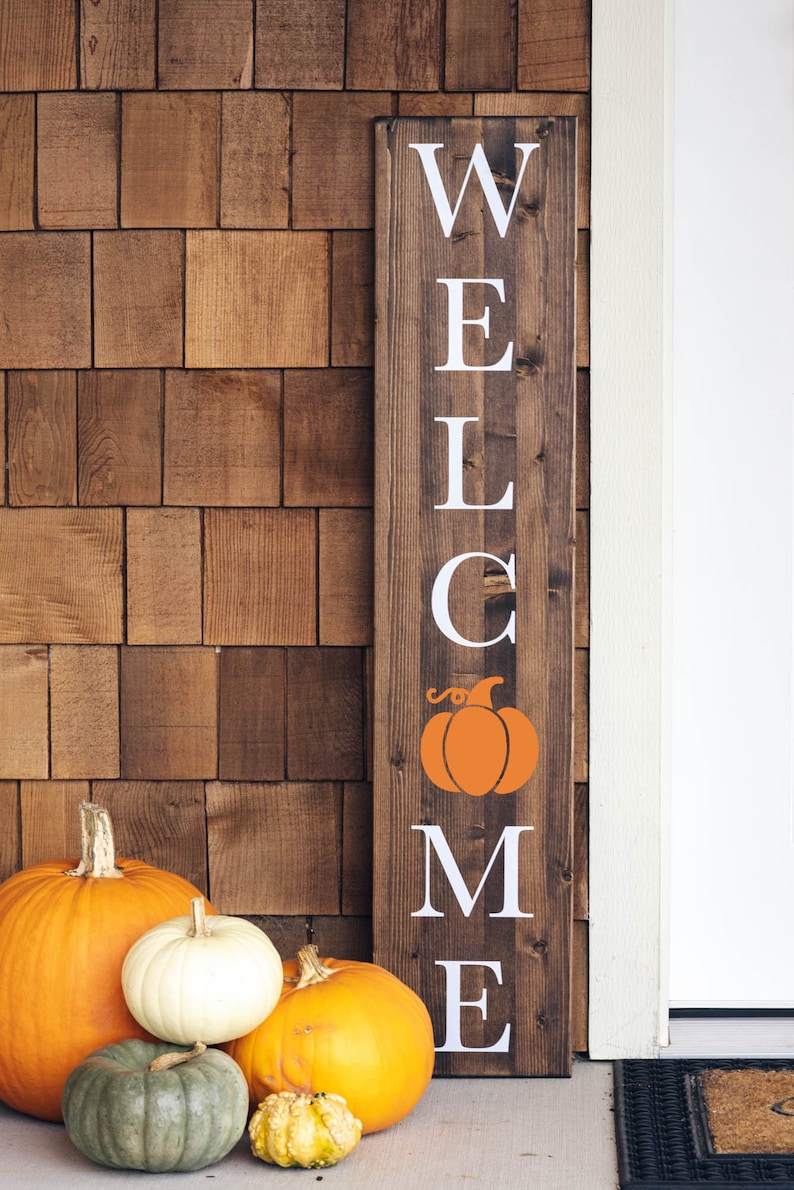 Fall Welcome Sign Thanksgiving Porch Decor Autumn image 1